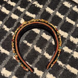 Embellished Black and Gold Headband